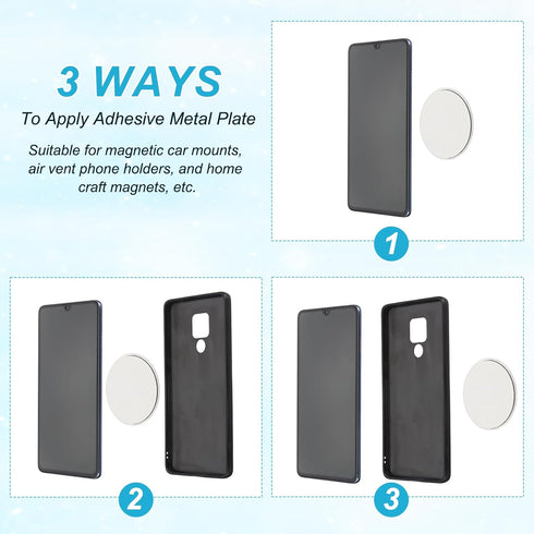 PATIKIL 30mm 36pcs Metal Plate for Phone Magnet, Round Adhesive Metal Plate Replacement Stickers for Magnetic Car Mount
