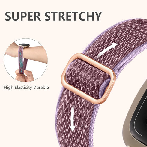 GEAK 12 Pack Elastic Nylon Band for Fitbit Versa 3/Fitbit Versa 4/Sense, Breathable Sport Strap