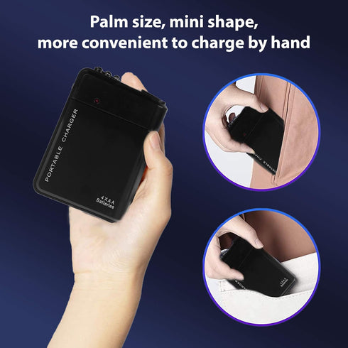 Success4Sport 4 Portable AA Battery Travel Charger for Samsung Genuine and Emergency Re-Charger with LED Light! (Takes