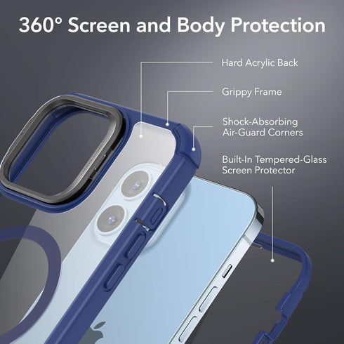ESR Magnetic Case for iPhone 13 Pro Max, Full-Body Military-Grade Drop Proof with Built-in 9H+ Tempered Glass Screen