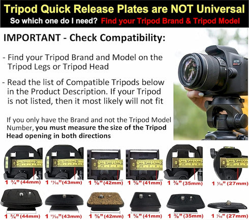 43mm Tripod Quick Release Plate Adapter for Torjim 60-Inch AX60, Endurax 66" ETR66, UBeesize 60 TR60 Tripod Mount