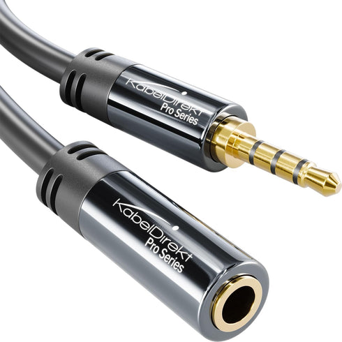 CableDirect 3ft Headset Extension Lead with Break-Proof Metal Plug, TRRS 4-Pole 3.5mm Male to Female