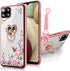 B-wishy Glitter Crystal Butterfly Heart Floral Case for Samsung Galaxy A12 5G, Slim Luxury Bling TPU with Ring Grip