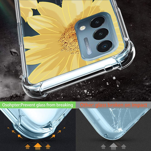 Osophter for Oneplus Nord N200 5G Case, Clear Transparent TPU Shock-Absorption Cover with 2pcs Screen Protector (Big