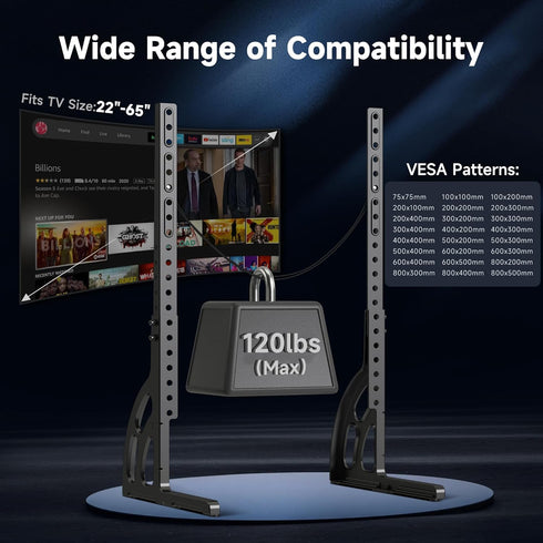 XINLEI 22 65 inch 800x500mm, 120lbs ML1760E Universal Table Top TV Stand for Most to LCD LED Plasma Flat Screen TVs