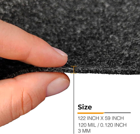Siless 59"x122" Graphite Underfelt Carpet for Speaker, Sub Box Carpet, Auto, RV, Boat, Truck, Car Trunk Felt Fabric