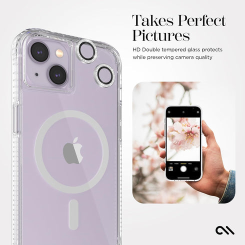 Case-Mate iPhone 14 Plus Camera Lens Protector with Sparkle Rings, Double Tempered Glass, Easy Install