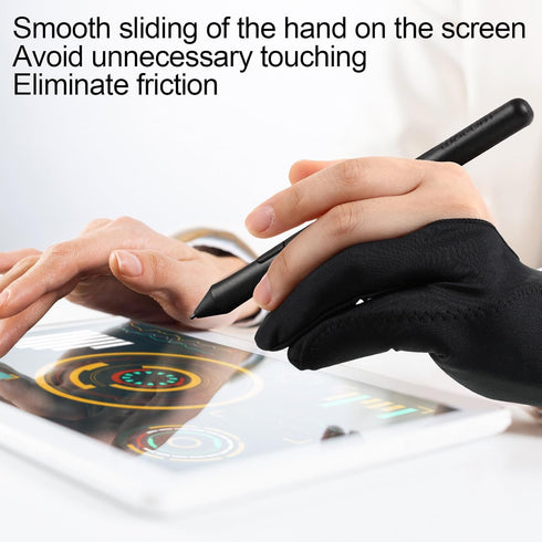 12 Pcs Artist Drawing Glove, Digital Art Glove with Two Fingers for Stylus Pen Graphic Tablet Sketching Painting for