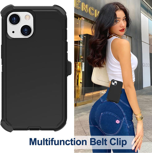 RubCase 13 2 13 for iPhone Case with Belt Clip Holster, x Screen Protector, Heavy Duty Military Grade Full Body