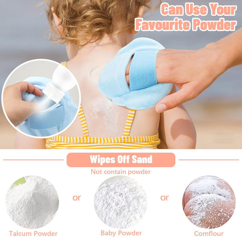 2Pcs Sand Remover for Beach Kids and Adults, Baby Powder Sand Removal Bag, Baby Beach Essentials