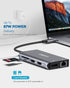 Lasuney 10 in 1 USB Type C HUB with Triple Display, 2 HDMI, Ethernet, PD3.0, 3 USB Ports, SD/TF Docking Station