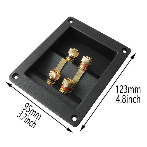 1PC Copper 4-Position Terminal Junction Box, Post 4 Speaker Wall Plates for Car/Home Audio Connectors