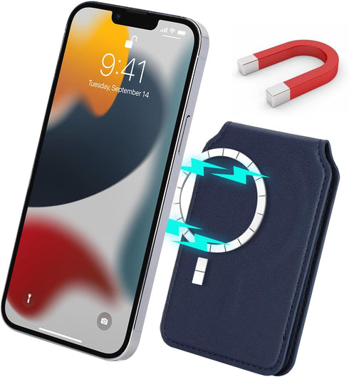 Cavor Magsafe Wallet for Apple Wallet Magsafe Magnetic Phone Magsafe Wallet 14 Pro Max/14 Pro/14/14 Plus/13/12 MagSafe Card Holder,Phone Case Credit for iPhone 15/14/13/12 Mini Series,Blue