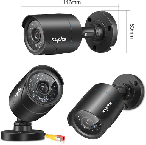 SANNCE 1/4" CMOS 800TVL 960H Weatherproof Bullet Security Camera with IR Cut Lens for Home Surveillance System