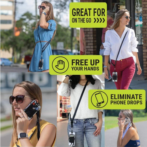 Gear Beast Universal Crossbody Pocket Cell Phone Lanyard, Compatible with iPhone & Galaxy, Black