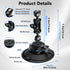CAMEDAFLX 6" 1/4",1/8" Camera Suction Cup Mount with Ball Head Magic Arm,Quick Release Metal Vacuum Suction Cup Mount