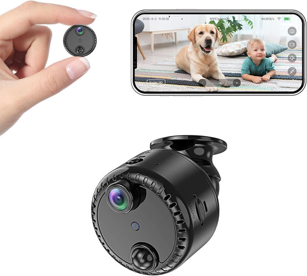 VIDCASTIVE 4K Mini WiFi Indoor Camera Wireless Nanny Cam with Night Vision, AI