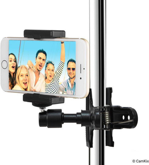 Universal Phone/Camera Holder with Flexible Gooseneck and Strong Clamp - for Mobile Photography, Vlogs, Videos, GPS,