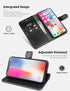 OCASE Black Phone X Wallet Case - Leather Flip Wallet with Card Slot, Kickstand & Wireless Charging for Phone 10