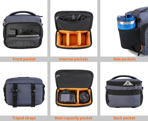 Vogano Camera Bag, Protective Covers Photography Shoulder Bag Compatible for Nikon, Canon, Sony DSL/SLR/Mirrorless