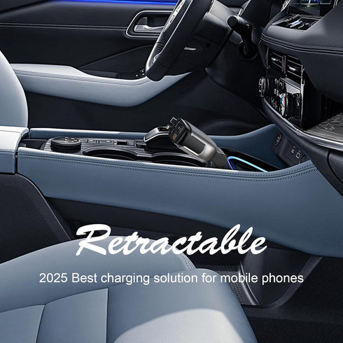 Inminxy 17/16 Retractable Car Charger Cigarette Lighter Adapter USB-C Port Compatible with iPhone Fast Charging Car