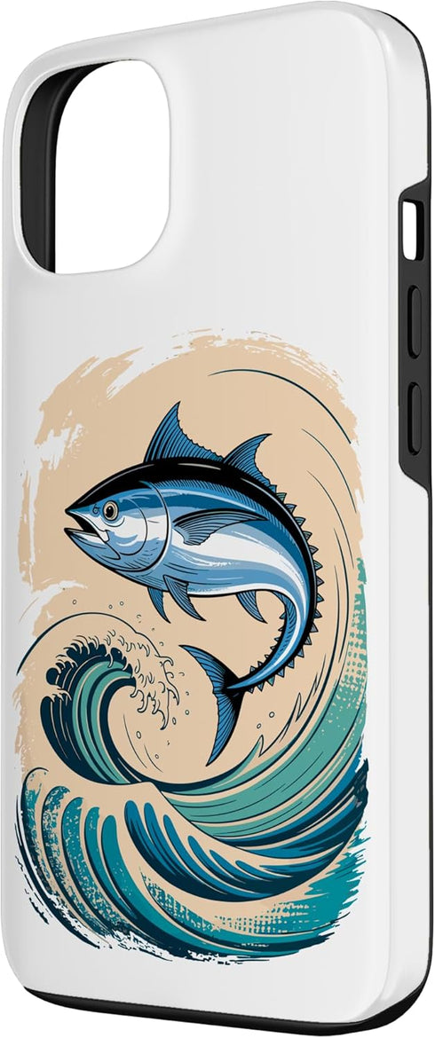 Tuna Fish Fishing Gifts 13 Japanese Wave Tuna Fish Fishing Angler Fisherman Case for iPhone