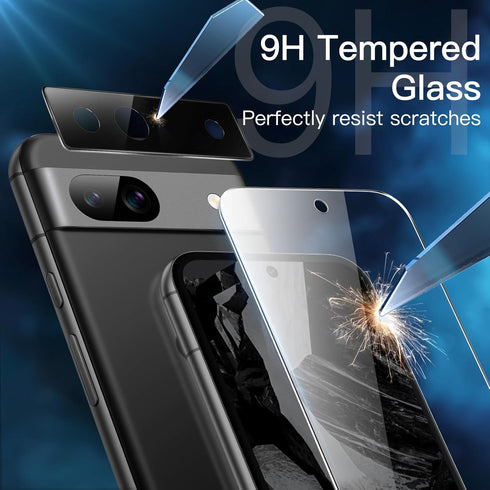 JETech Screen Protector for Google Pixel 8a 6.1-Inch with Camera Lens Protector, Easy Installation, 2-Pack