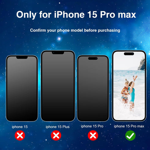 for iPhone 15 Pro Max Waterproof Case, Built-in Screen Protector, Shockproof, Snowproof, Dustproof, Full Body