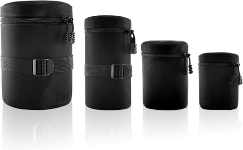 Generic Professional Camera Lens Pouch, Water-Resistant Padded DSLR and Mirrorless Lens Bag with
