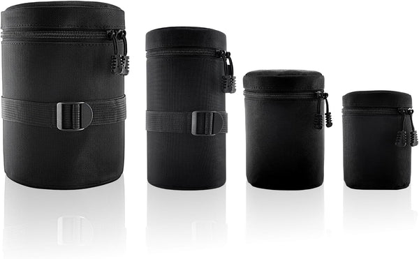 Generic Professional Camera Lens Pouch, Water-Resistant Padded DSLR and Mirrorless Lens Bag with