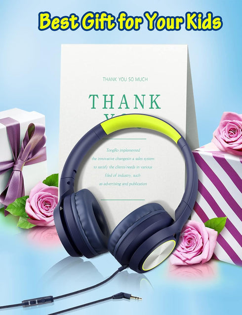 Shop Kids Headphones with Microphone - Wired Over Ear, 85dB/94dB Volume Limit for Boys, Girls, Teens, Perfect for