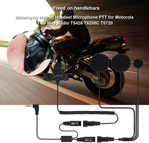 Motorcycle Helmet Headset Microphone PTT Earpiece Headset for Motorola Two Way Radio T5428 T6200C T5720