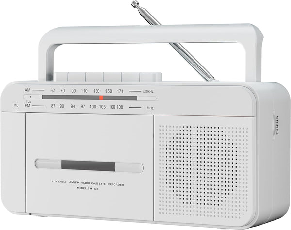 SEMIER Portable Cassette Player Recorder Boombox with AM/FM Radio, AC or Battery Powered