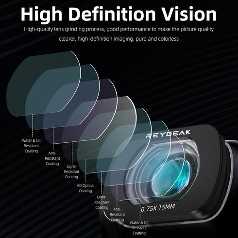 REYGEAK Wide Angle Lens for OSMO Pocket 3 - Multi-Coated Action Camera Lens, Magnetic Aluminum Version