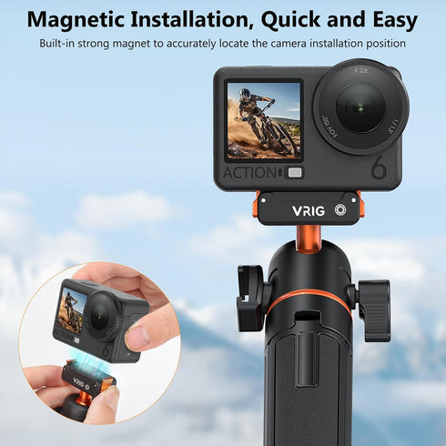 VRIG 6, 360 8 21 inches AC-40N Action Camera Selfie Stick Tripod for DJI Osmo Nano/Action Dual-Direction Magnetic Quick