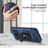 BLU View 4 Phone Case with Tempered Glass Screen Protector, Navy Military Grade Heavy Duty Shockproof with Ring