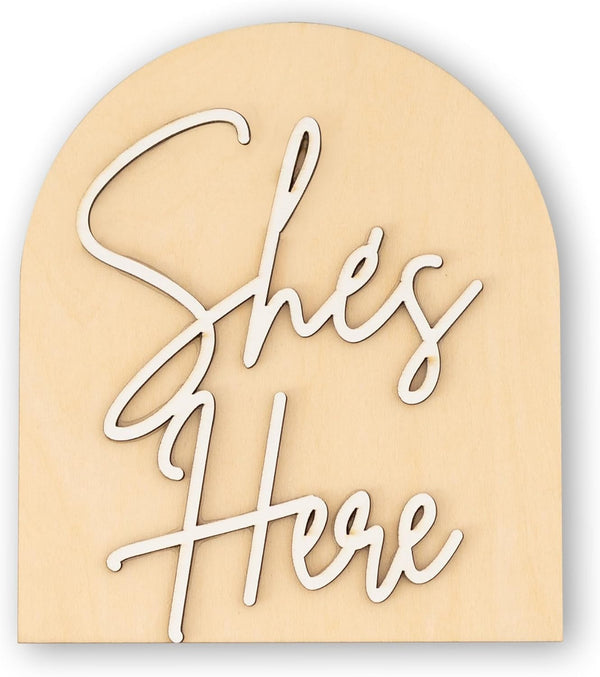 Shes Here Wooden Sign,Gender Reveal Announcement Sign,It's A Girl It's a Boy