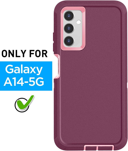 AICase for Galaxy A14 5G Case, Heavy Duty Drop Protection Full Body Rugged Shockproof/Dust Proof Military Protective Tough Durable Phone Cover for Samsung Galaxy A14 5G_1 Purple