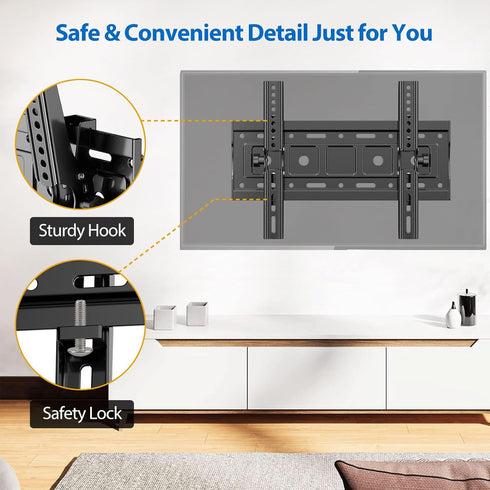 Tilt TV Wall Mount for Most 32-68 Inch TVs, Universal Low Profile TV Mount VESA Up to 400 x 400mm with Loading Capacity 132lbs,40 42 43 50 55 60 Inch Tilting Wall Mount TV Bracke tv holder