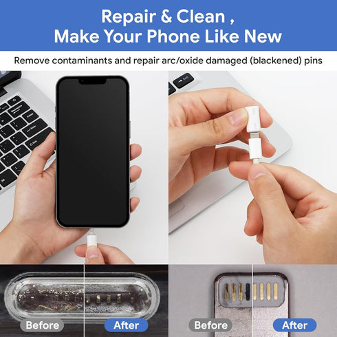12 in 1 iPhone Cleaning Kit, AirPods Cleaning Kit, Multi Cleaner Tool for USB C/Lightning Cables
