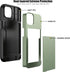 Nvollnoe iPhone 13 Pro Case - Heavy Duty, Dual Layer, Shockproof, Slim Wallet with Hidden Card Slot (Green) for Men &