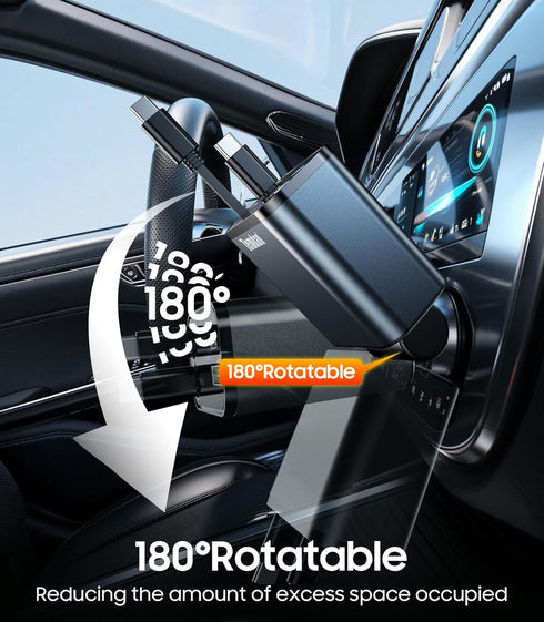 Temdan 69W 4 1 17 Retractable Car Charger, in Fast Charger USB C Car Truck Accessories for Men Women, Car Accessories