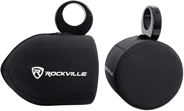 Pair Rockville RWBC80 Neoprene Covers for 8" Marine Wakeboard Tower Speakers