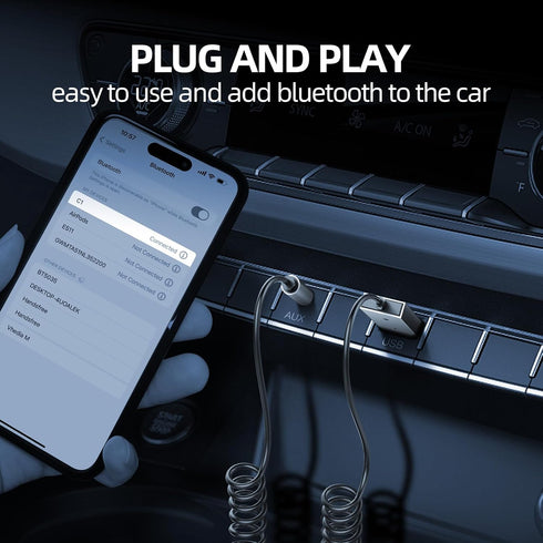 iMyOnly 5.3 Aux Bluetooth Adapter All-Metal Bluetooth Receiver for Car with Hands-Free Calling and Navigation,use