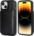KIHUWEY iPhone 15 Wallet Case, Credit Card Holder, Premium Leather Kickstand, Shockproof Cover (Black)