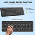 EDJO 2.4G Wireless Keyboard, Full-Sized Cordless USB Silent Computer Keyboard, Ergonomic Tilt Angle, Sleep Mode, Long