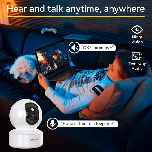 2K Pet Camera Indoor Security, 5G/2.4GHz WiFi, 360 Pan & Tilt, Night Vision, SD Card & Cloud Storage