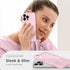 CAPRARO Pastel Pink Magnetic Case for iPhone 14 Pro, Shockproof Slim Thin Cover with Full Camera Protection