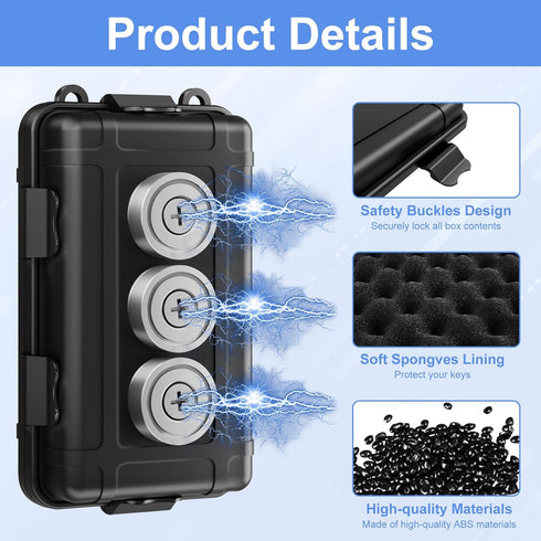 Upgraded Waterproof Magnetic GPS Tracker Box, Magnetic Key Holder for Car, Fits Most Brands GPS, Magnetic Stash Box