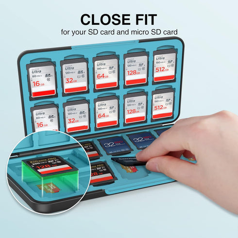 HEIYING 20 20 SD Card Holder for SD/TF Cards,Portable Memory Card Storage Case Compatible with SDXC SDHC and TF Cards